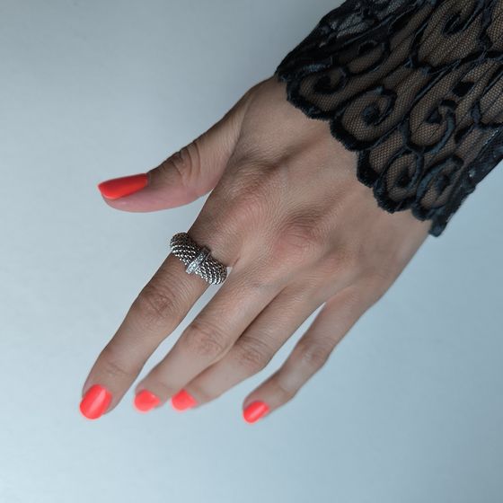 Серебряное кольцо с фианитами