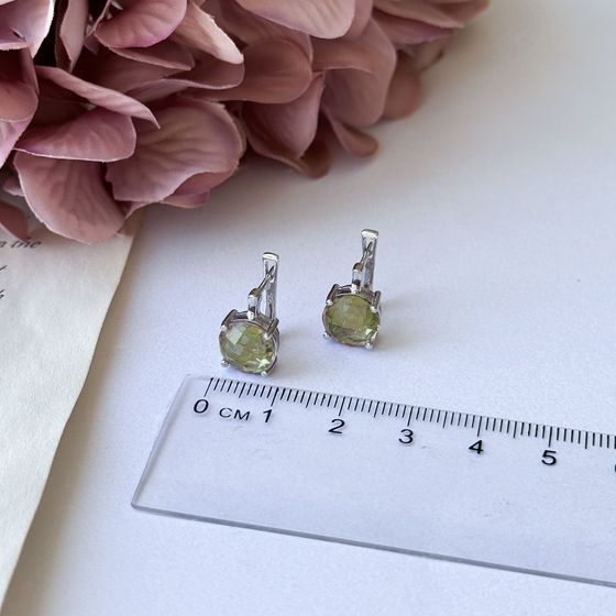 Серебряные серьги с султанитом 5.465ct