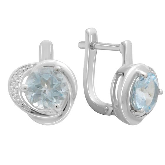 Серебряные серьги с топазом 3.197ct