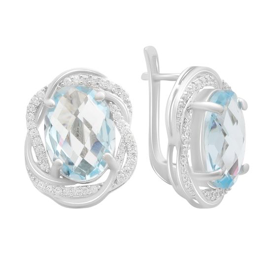 Серебряные серьги с топазом 13.403ct