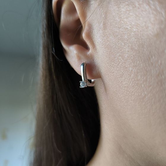 Серебряные серьги с фианитами Серебряные серьги с фианитами