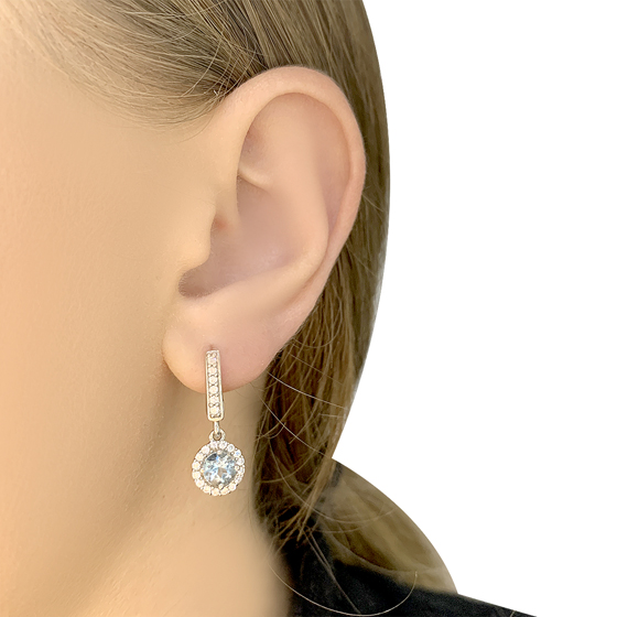 Серебряные серьги с топазом 1.841ct