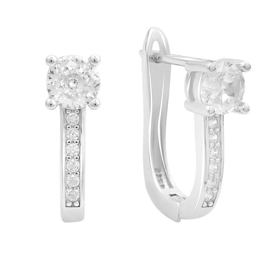 Серебряные серьги с фианитами