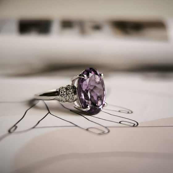 Серебряное кольцо с аметистом 5.397ct