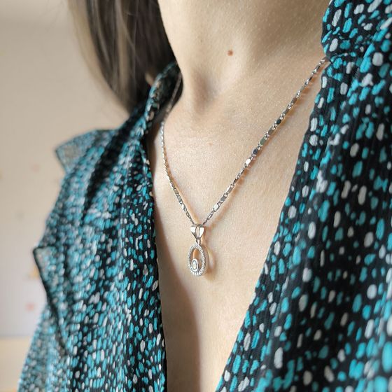 Серебряная подвеска с фианитами