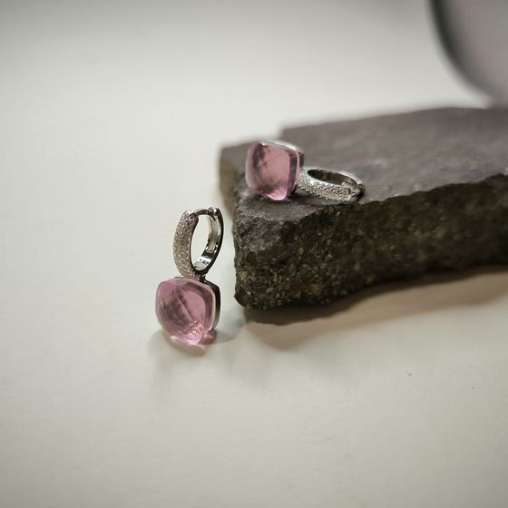 Серебряные серьги с фианитами