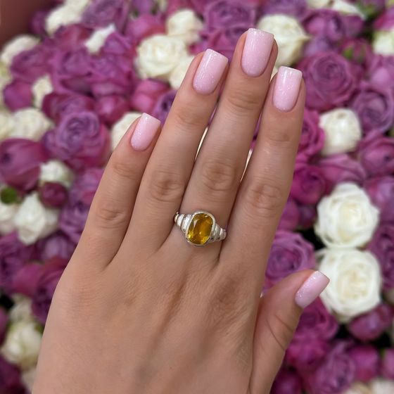 Серебряное кольцо с цитрином nano 3.2ct