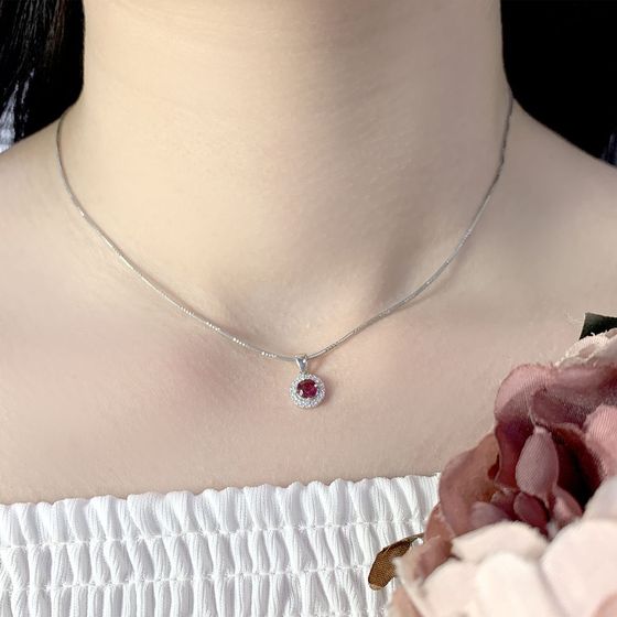 Серебряная подвеска с рубином 0.948ct