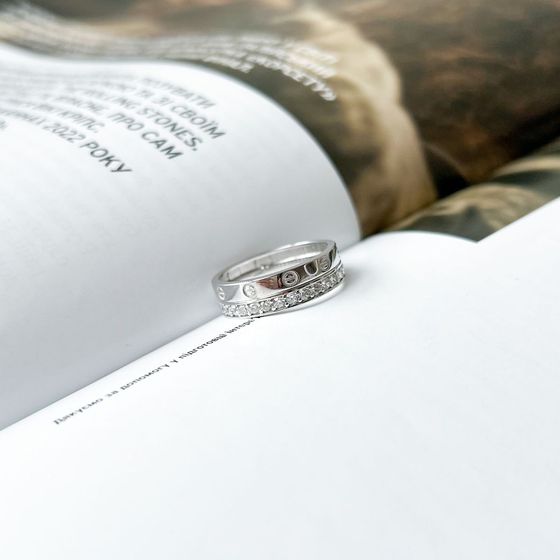 Золотое кольцо с фианитами 0.62ct