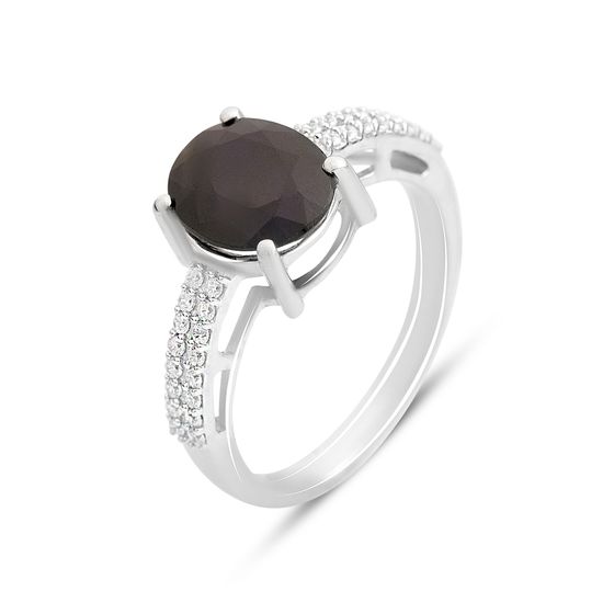 Серебряное кольцо с сапфиром