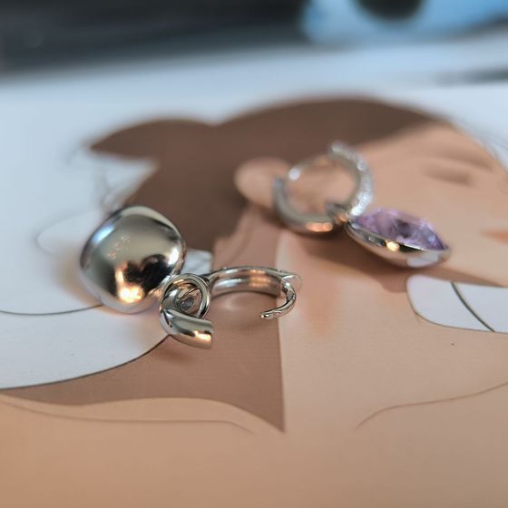 Серебряные серьги с фианитами