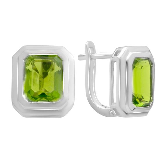Серебряные серьги с хризолітом 5.7ct