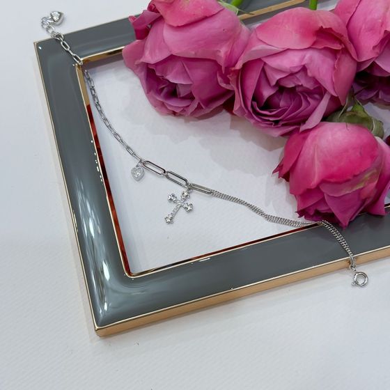 Серебряный браслет с фианитами