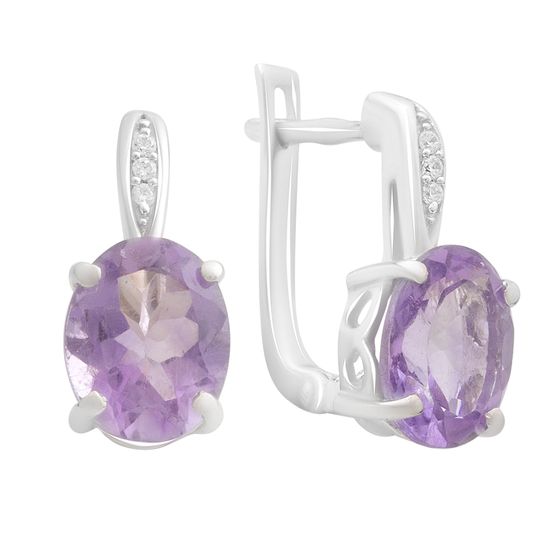 Серебряные серьги с аметистом 4.64ct