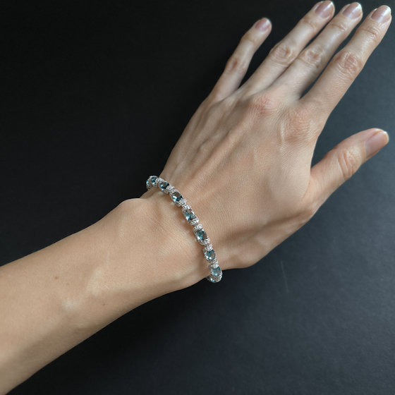 Серебряный браслет с топазом Лондон Блю 8.502ct