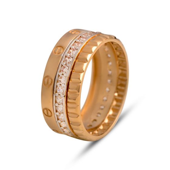 Золотое кольцо с фианитами 0.6ct