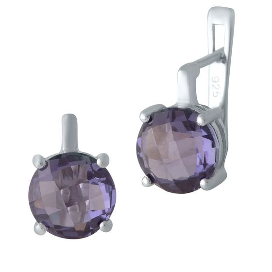 Серебряные серьги с александритом 7.337ct