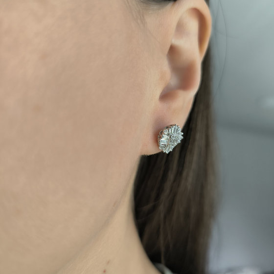 Серебряные серьги с фианитами