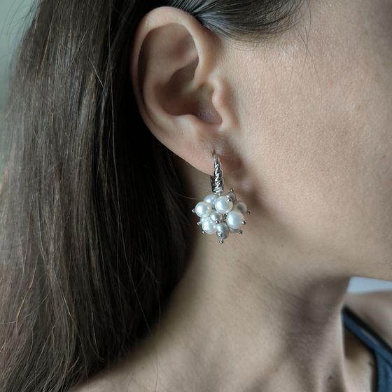 Серебряные серьги с жемчугом