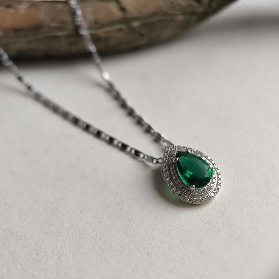 Серебряная подвеска с изумрудом nano 0.605ct