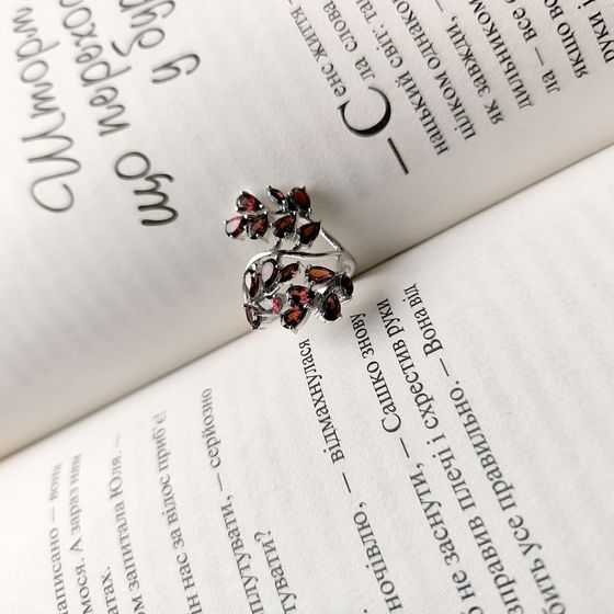 Серебряное кольцо с гранатом 4.117ct