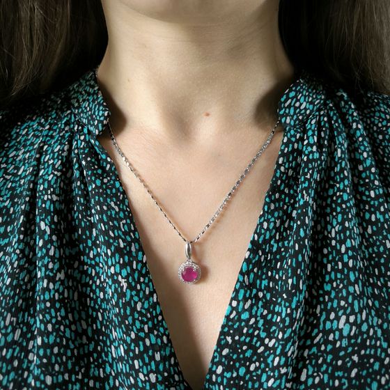 Серебряная подвеска с рубином 3.187ct