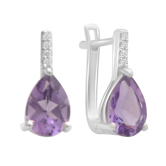 Серебряные серьги с аметистом 3.703ct