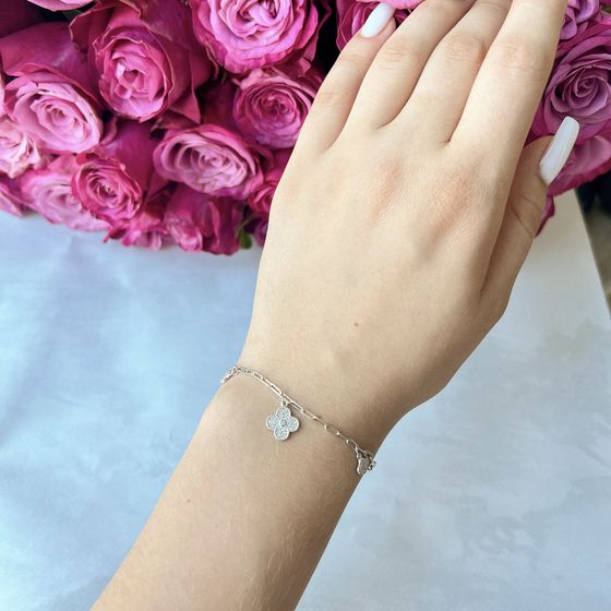 Серебряный браслет с фианитами