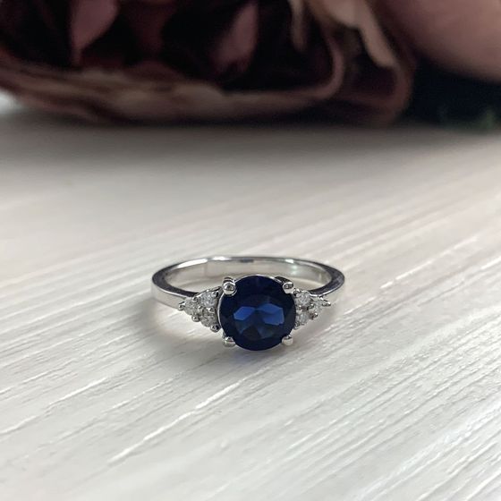 Серебряное кольцо с сапфиром nano 1.269ct