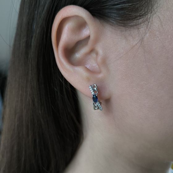 Серебряные серьги с сапфиром nano 0.638ct