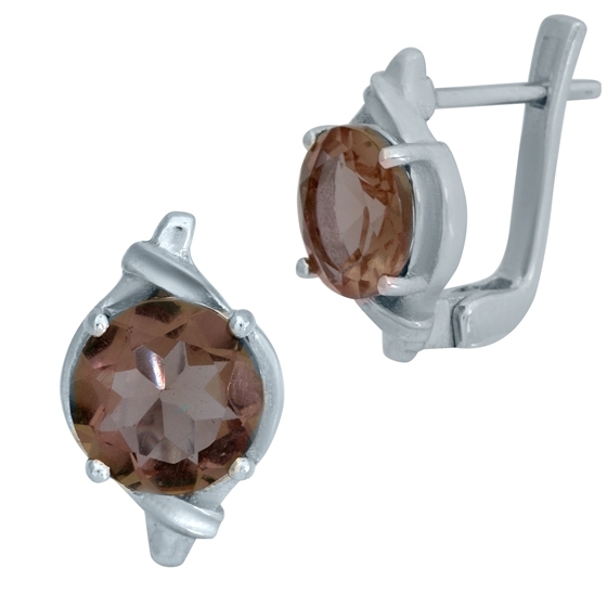 Серебряные серьги с султанитом 3.5ct