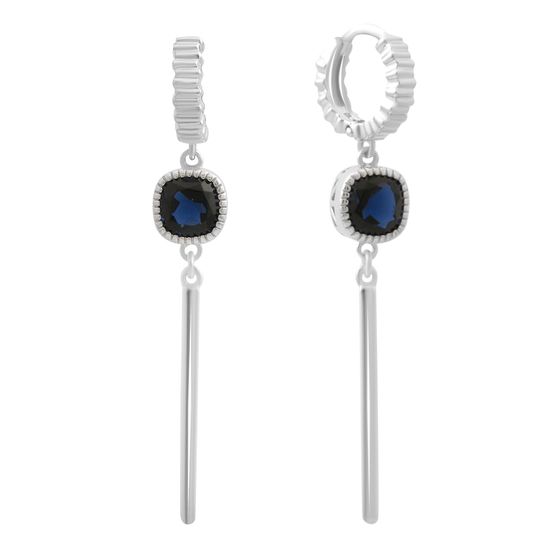 Серебряные серьги с сапфиром nano 1.86ct