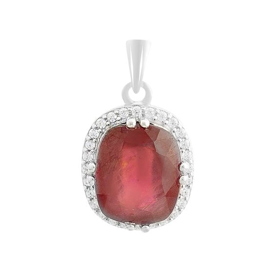 Серебряная подвеска с рубином 7.458ct