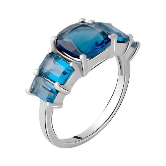Серебряное кольцо с топазом Лондон Блю
