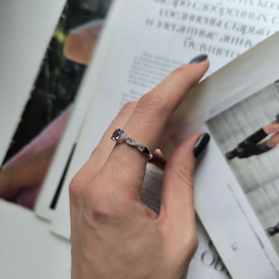 Серебряное кольцо с аметистом 1.052ct