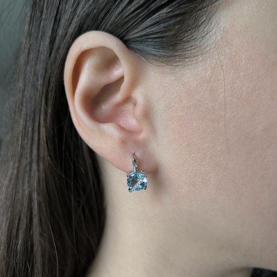 Серебряные серьги с топазом 5.198ct