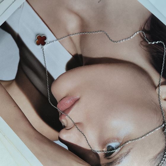 Серебряное колье с агатом