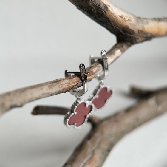 Серебряные серьги с агатом