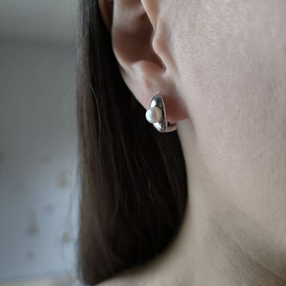 Серебряные серьги с жемчугом