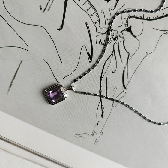 Серебряная подвеска с аметистом 2.9ct
