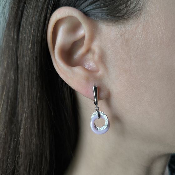 Серебряные серьги с керамикой