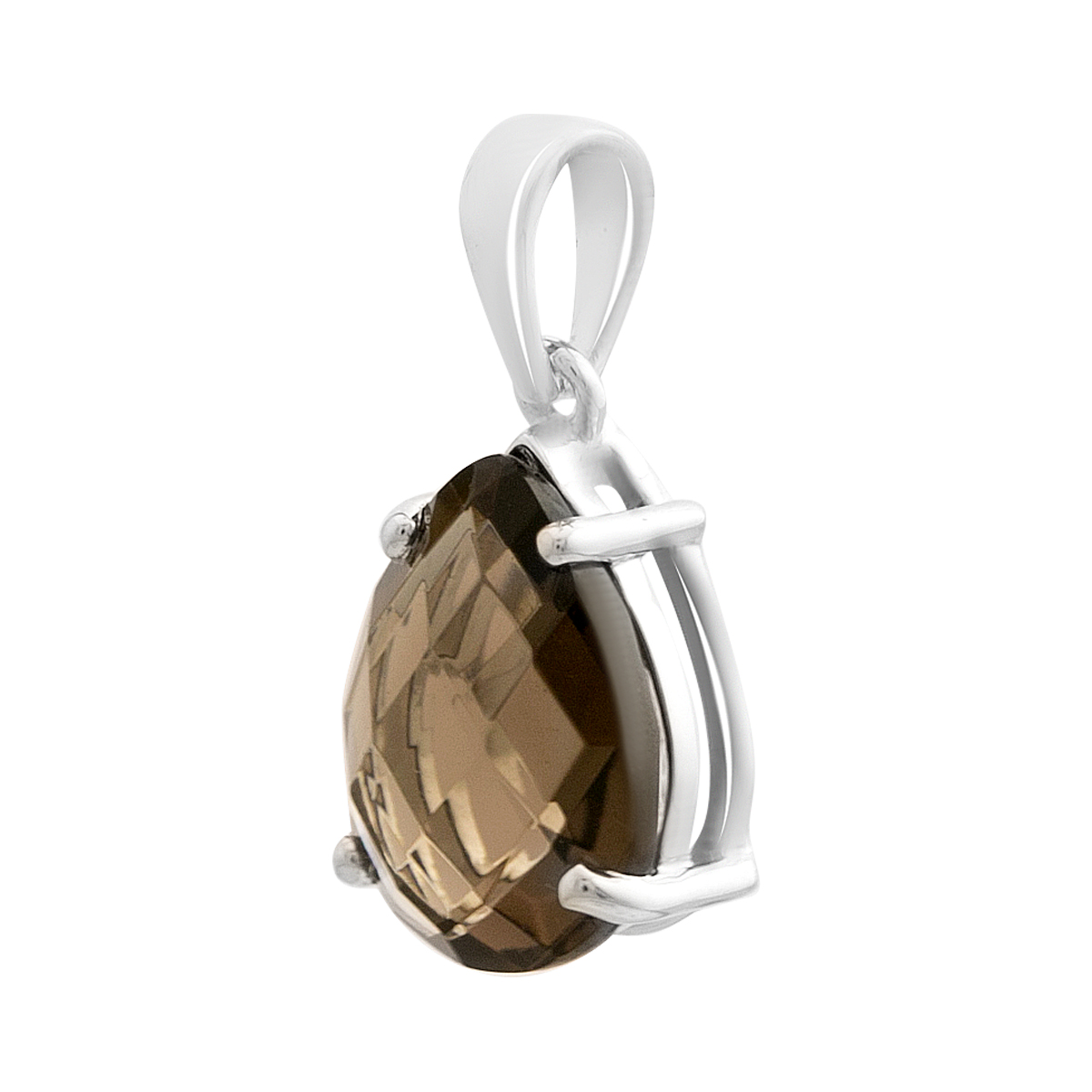 Серебряная подвеска с раухтопазом (дымчатым кварцем) 3ct