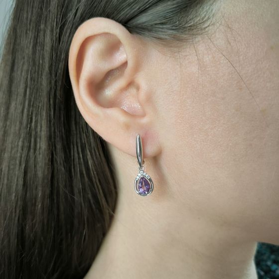 Серебряные серьги с аметистом 1.276ct