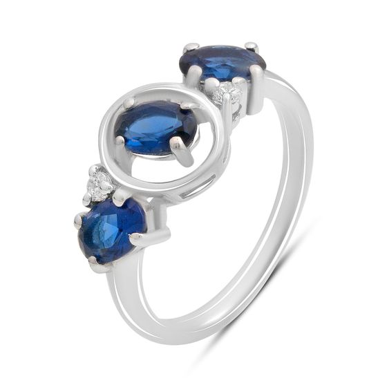 Серебряное кольцо с сапфиром nano 1.05ct