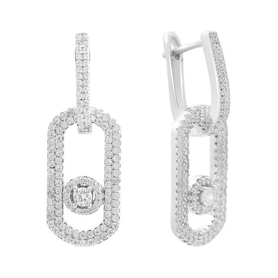 Серебряные серьги с фианитами