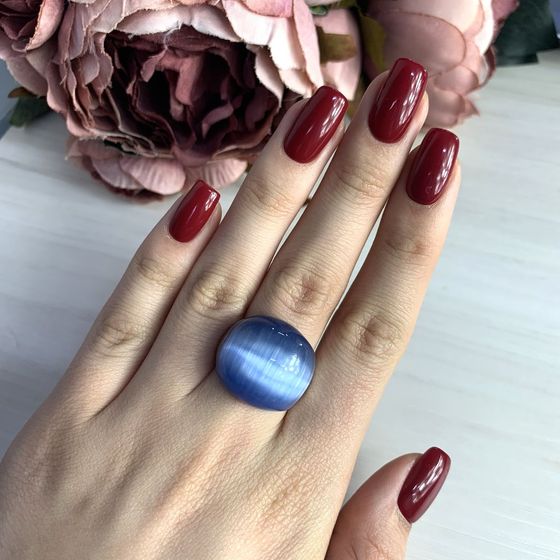 Серебряное кольцо с кошачьим глазом