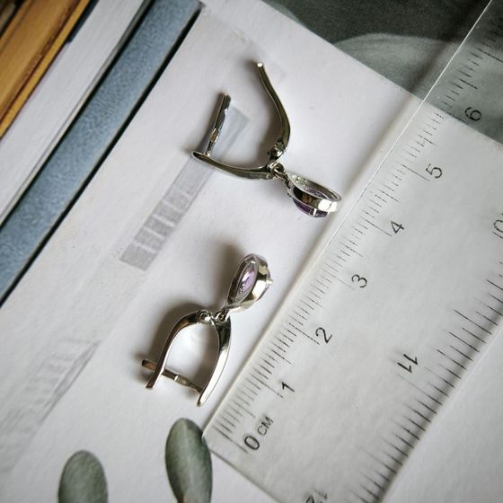 Серебряные серьги с аметистом 1.276ct