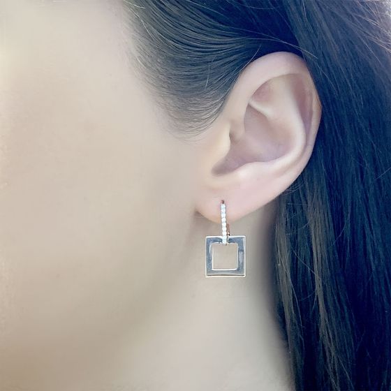 Золотые серьги с фианитами