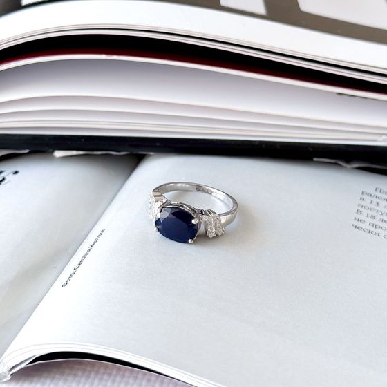 Серебряное кольцо с сапфиром 3.507ct