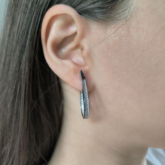 Серебряные серьги с фианитами